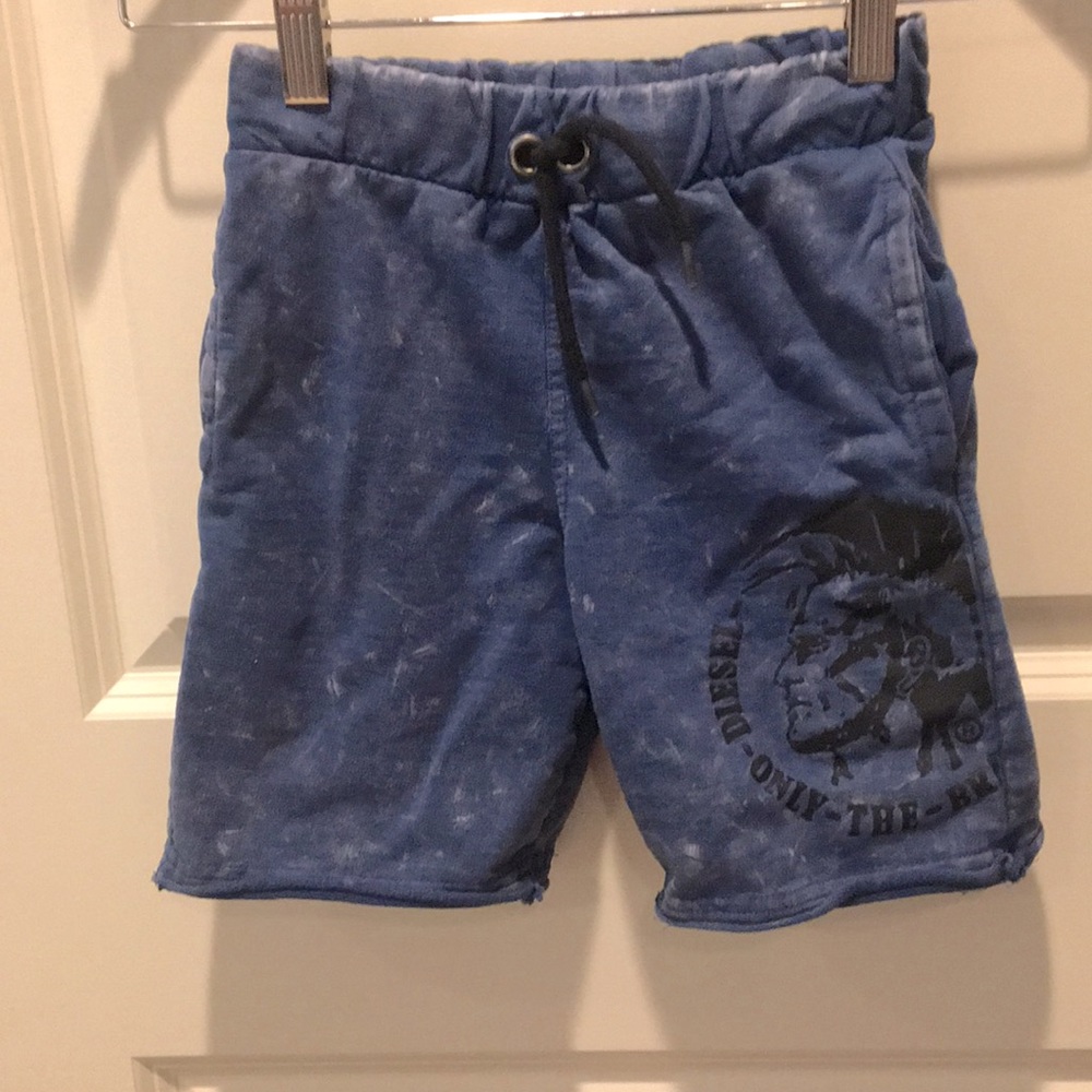 Diesel boys drawstring PullOn graphic Sweat Shorts fine tie dye pockets size 4